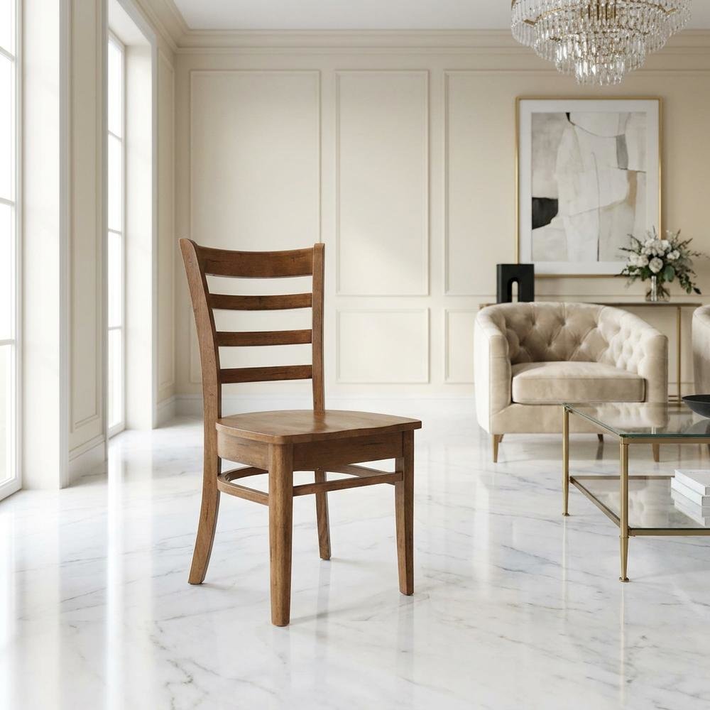 Solid Hardwood Side Chair with Distressed Finish for Dining Room. Picture 2