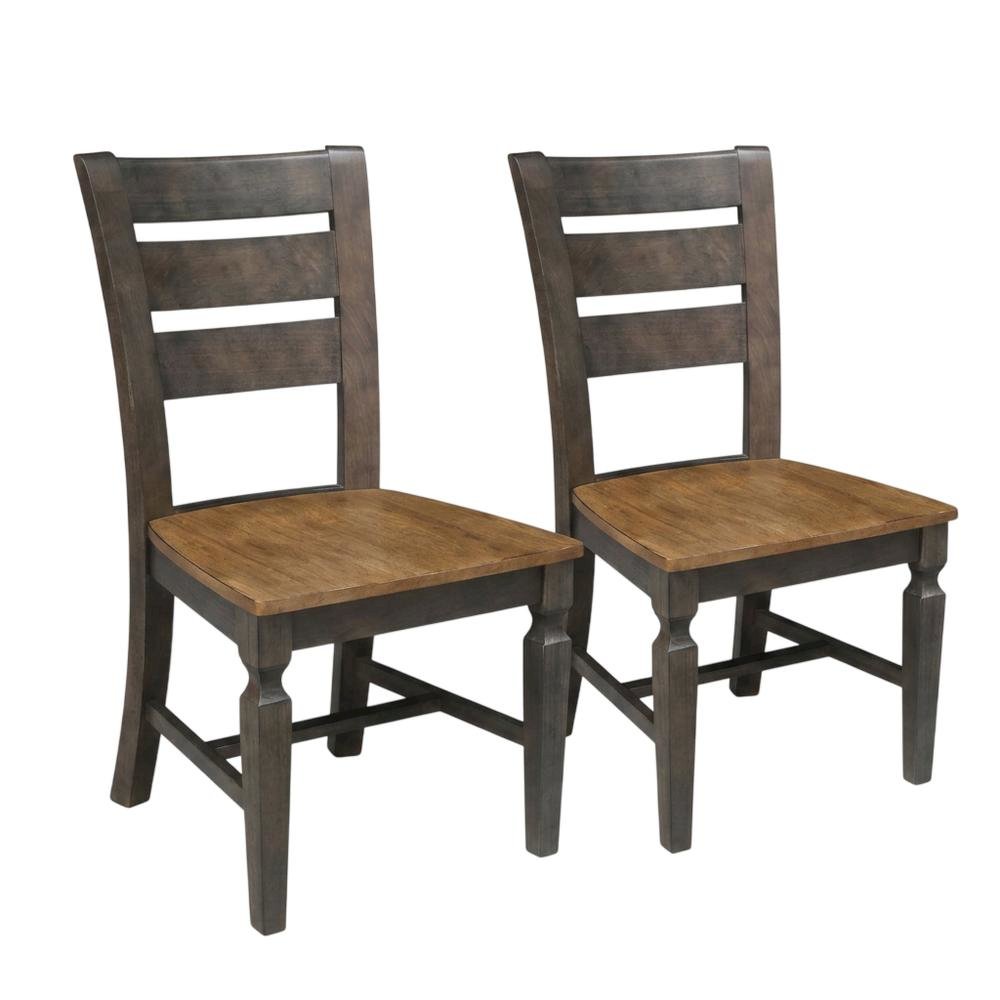 Solid Wood Ladderback Farmhouse Dining Chairs for Dining Room, Set of 2. Picture 1