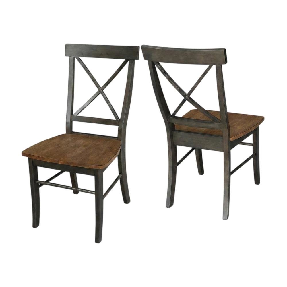 Hardwood X-Back Dining Chairs with Solid Wood Seat for Dining Room, Set of 2. Picture 1