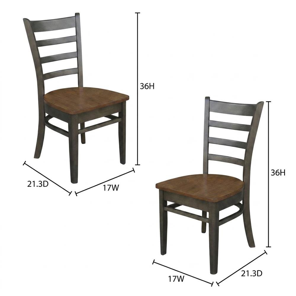 Solid Hardwood Farmhouse Dining Side Chairs, Set of 2. Picture 5