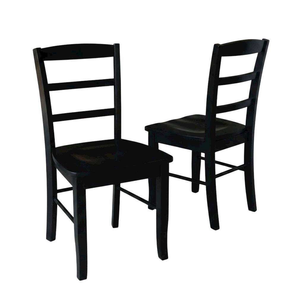 Solid Wood Ladderback Dining Chairs for Kitchen and Dining Room, Set of 2. Picture 1