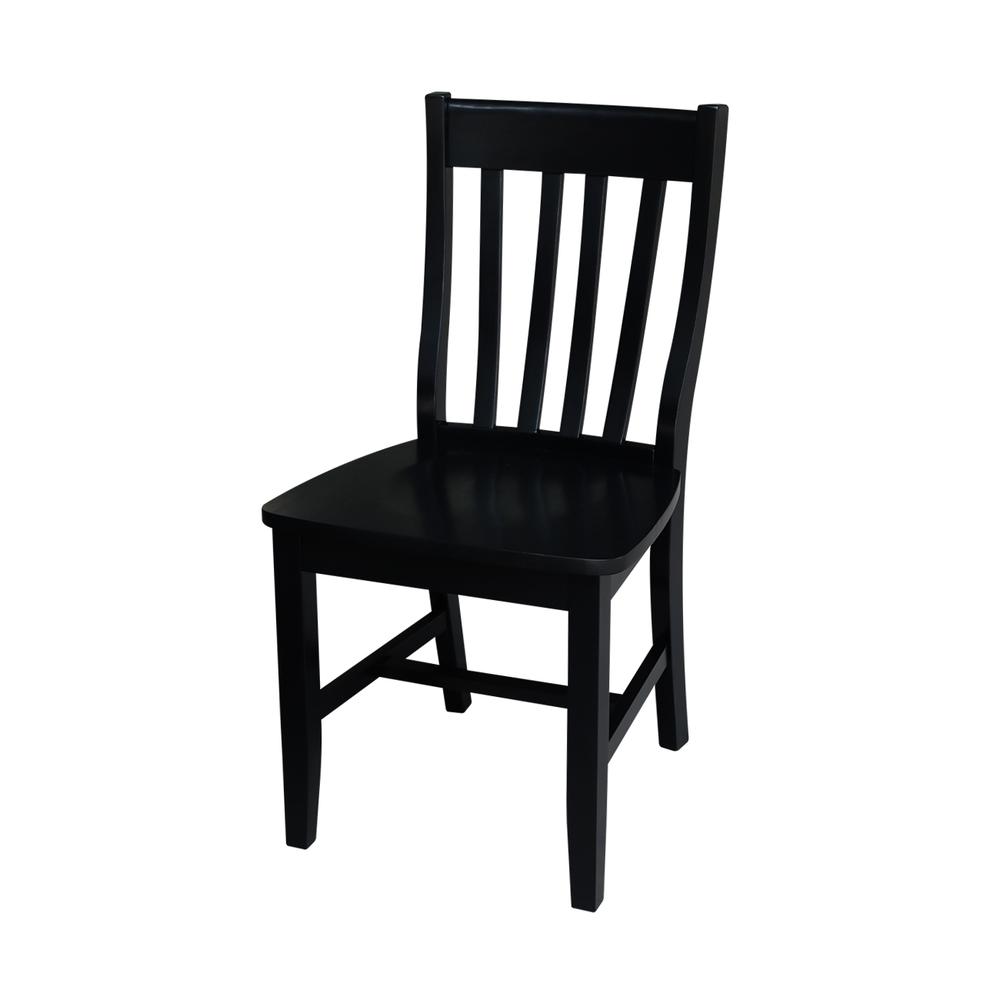 Set of Two Cafe Chairs, Black. Picture 1