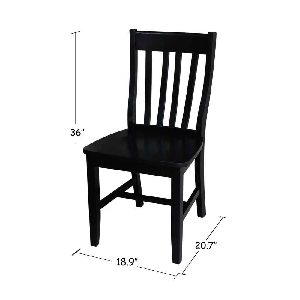 Set of Two Cafe Chairs, Black. Picture 6