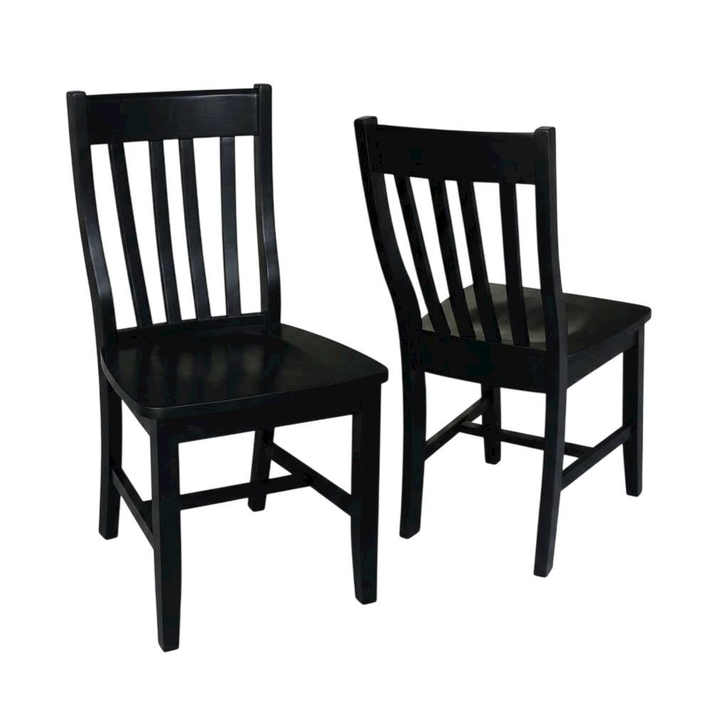 Solid Wood Armless Dining Chairs, Stackable Hardwood Kitchen Seating Set. Picture 1