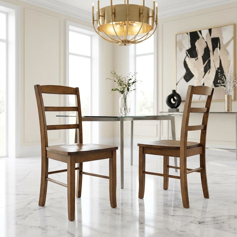 Hardwood Ladderback Dining Chairs, Wooden Kitchen and Dining Room Chairs. Picture 2