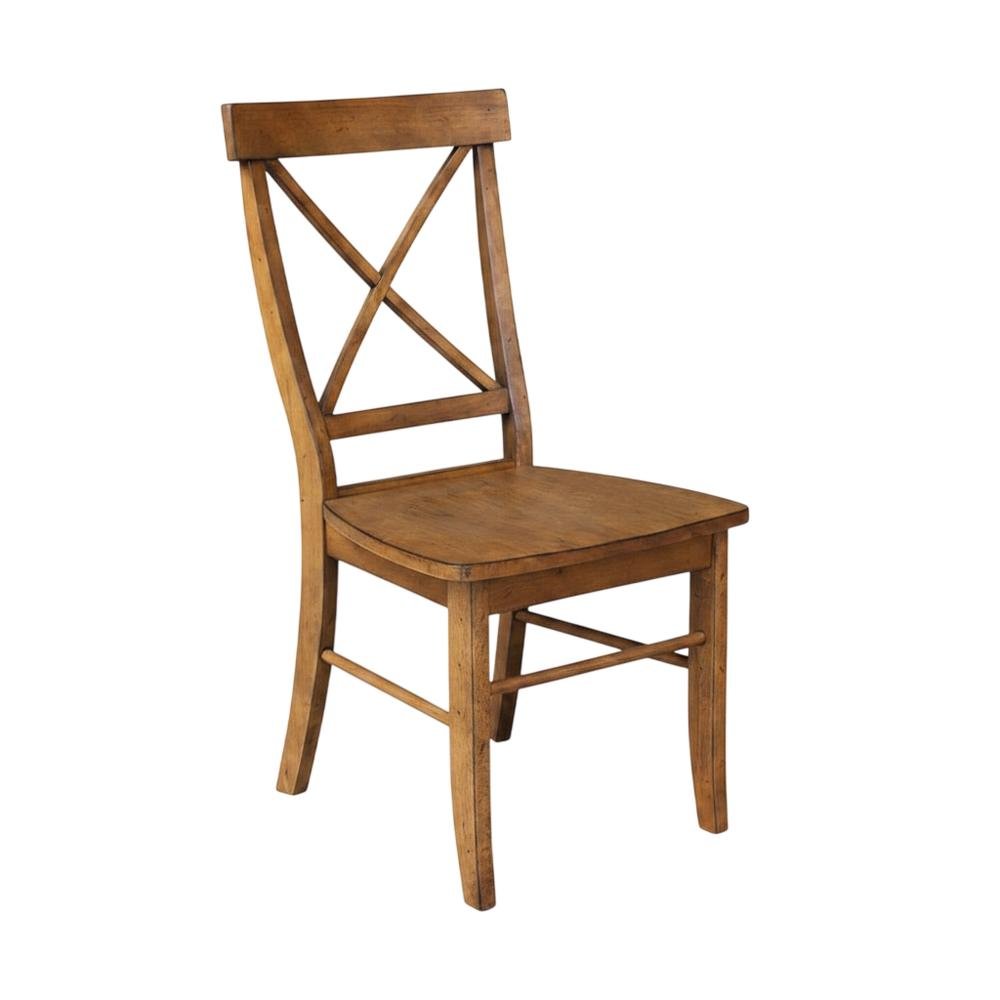 Solid Hardwood X-Back Dining Chair with Contoured Wood Seat for Dining Room. Picture 3