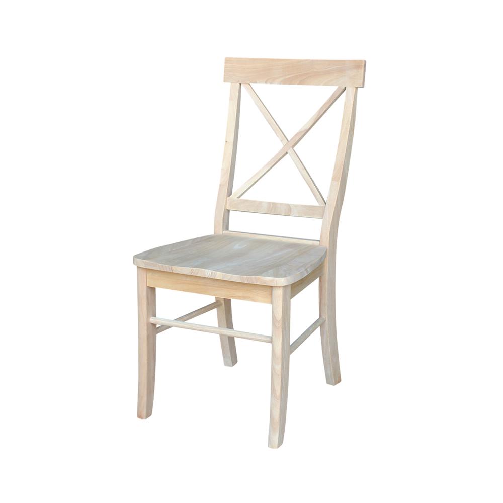 Set of Two X-Back Chairs, Unfinished. Picture 8