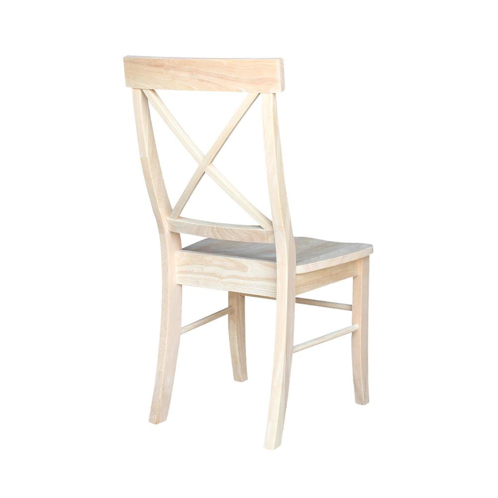 Set of Two X-Back Chairs, Unfinished. Picture 1