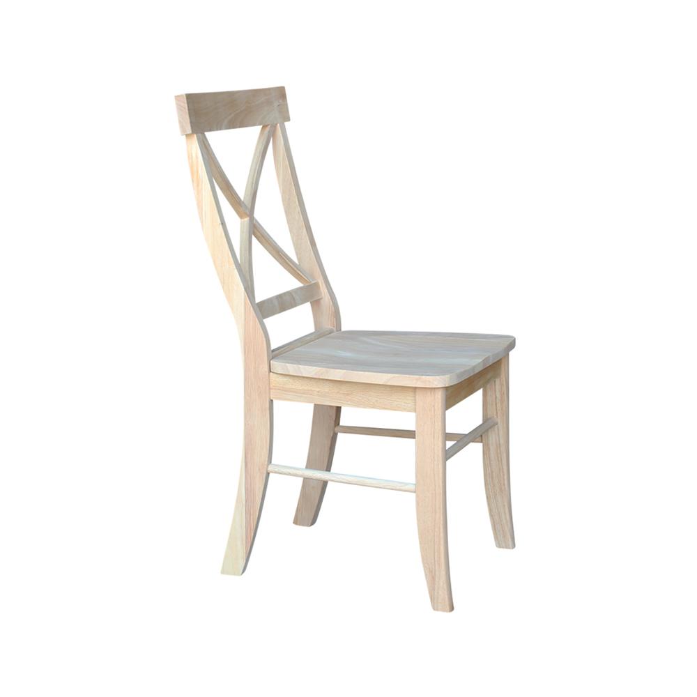 Set of Two X-Back Chairs, Unfinished. Picture 4