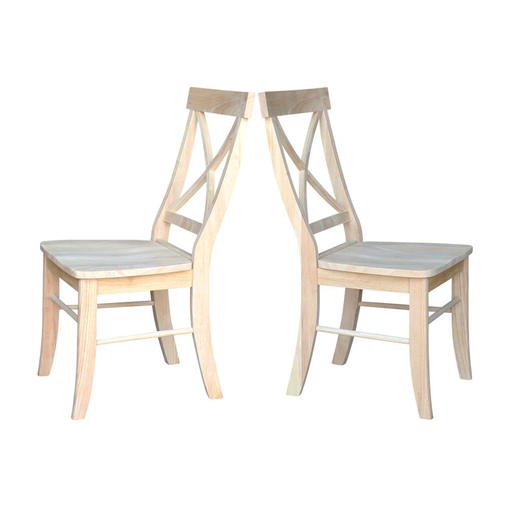 Set of Two X-Back Chairs, Unfinished. Picture 3
