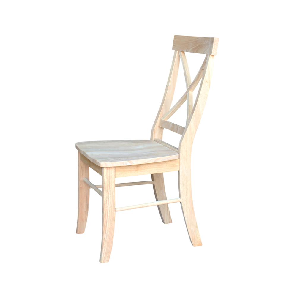 Set of Two X-Back Chairs, Unfinished. Picture 5
