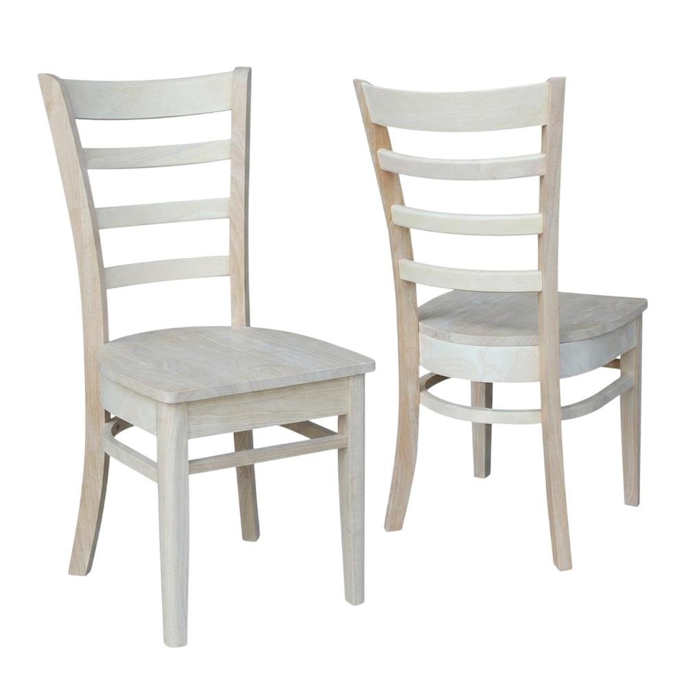 Unfinished Hardwood Dining Chairs for Kitchen and Dining Room Use. Picture 1