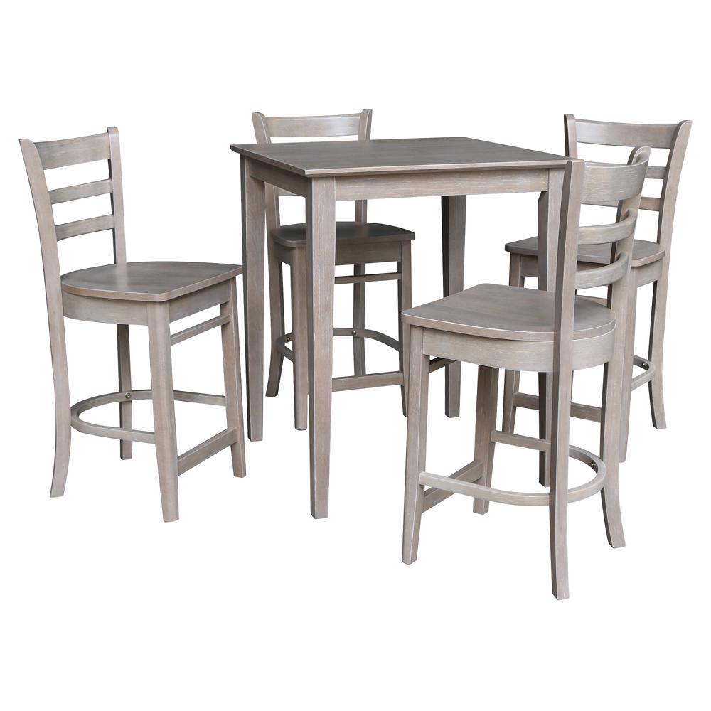 30" x 30" Counter Height Table with 4 Emily Counter Height Stools - 5 Piece Set. Picture 2