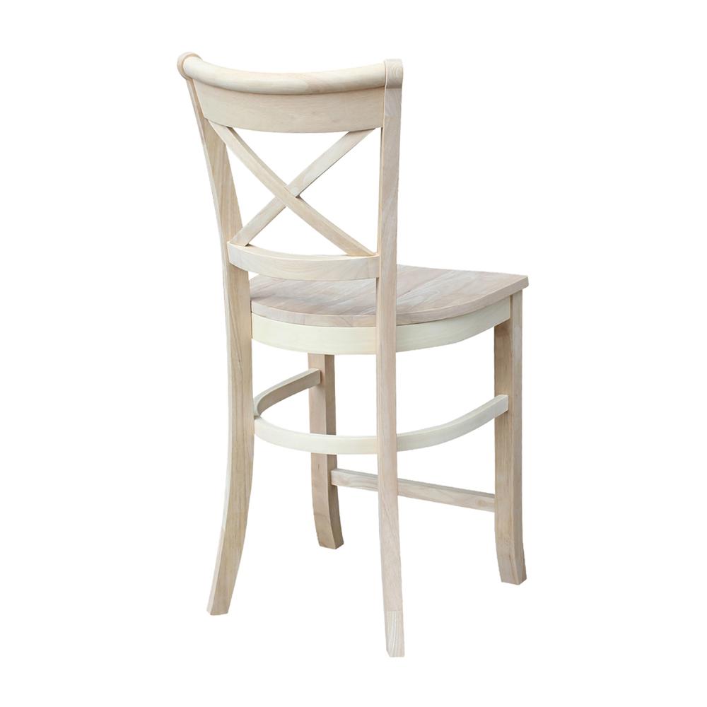 Charlotte Counter height Stool - 24" Seat Height, Unfinished. Picture 3
