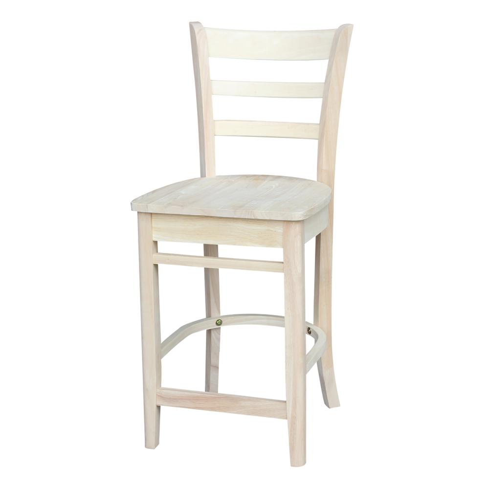 Emily Counter height Stool - 24" Seat Height, Unfinished. Picture 6