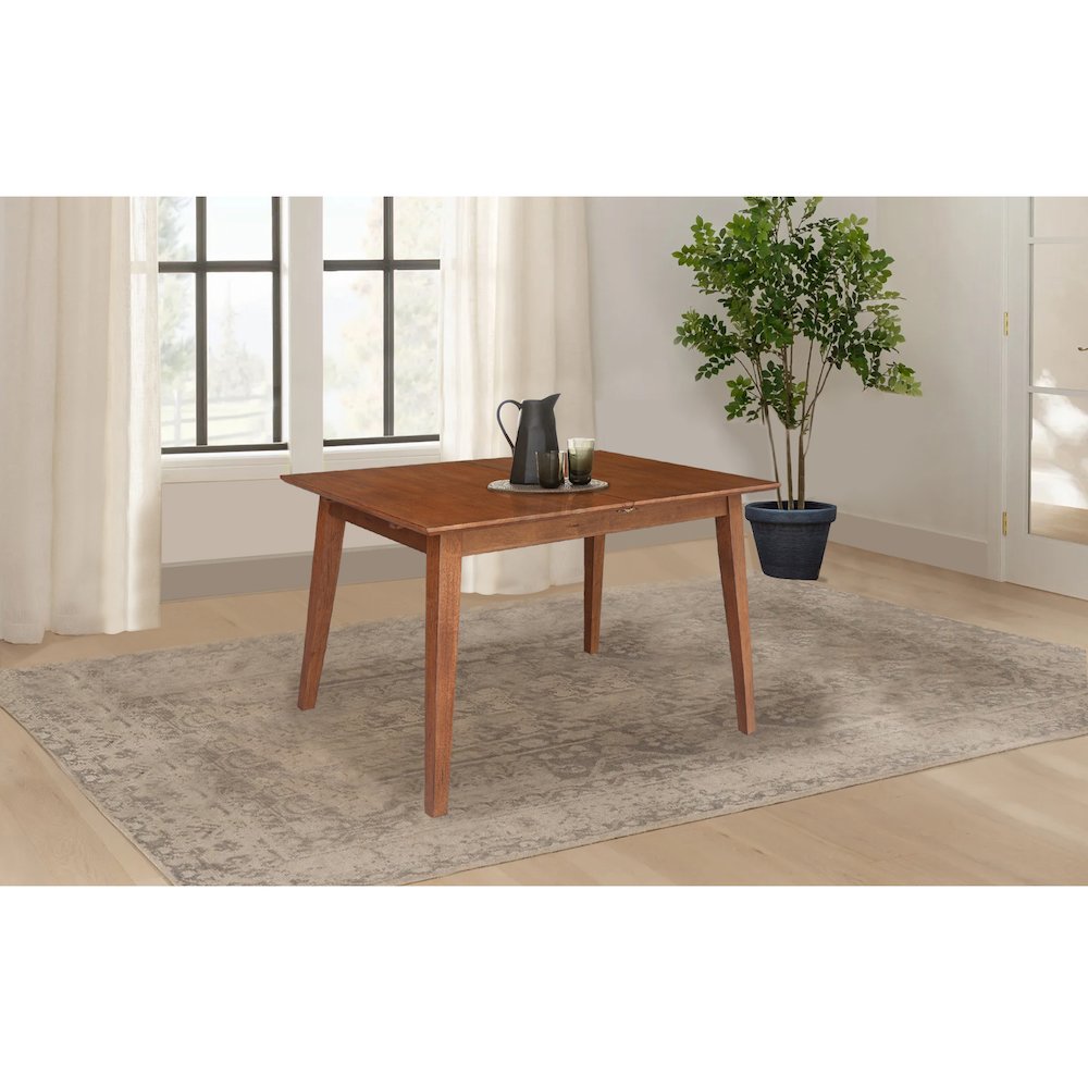 60" Butterfly Extension Dining Table, Rich Bourbon Oak Transitional Dining Table. Picture 3
