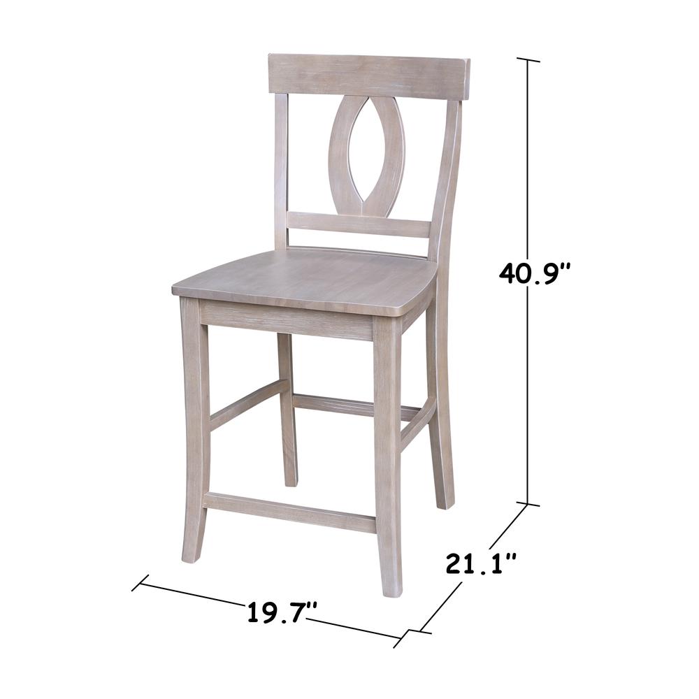 Cosmo Counter height Stool - 24" Seat Height , Washed Gray Taupe. Picture 9