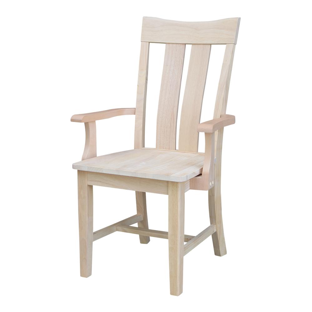 Ava Arm Chair in Unfinished. Picture 1
