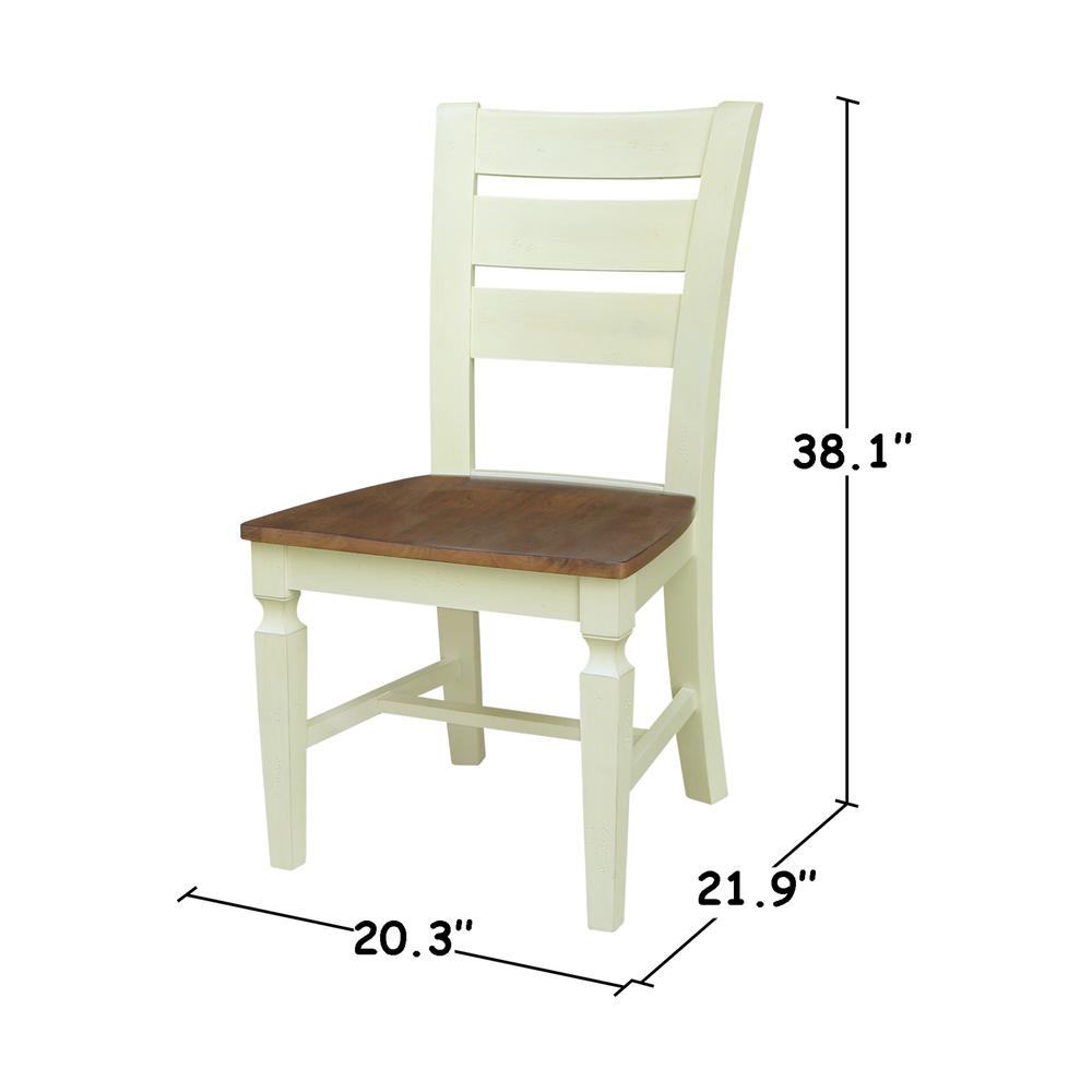 Vista Ladderback Chairs in Hickory/Shell - Set of 2. Picture 10