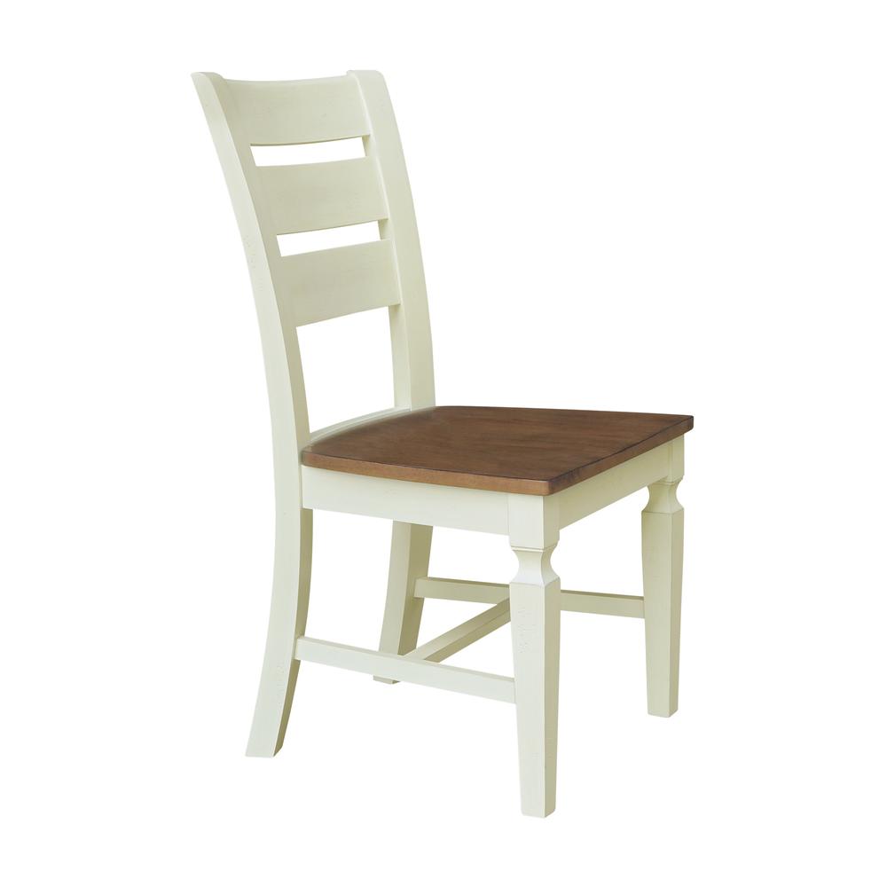 Vista Ladderback Chairs in Hickory/Shell - Set of 2. Picture 4