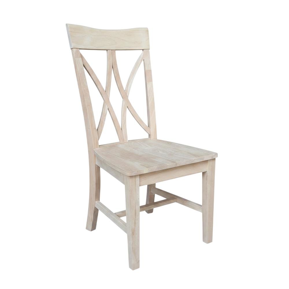 Parawood Traditional Wooden Dining Chairs for Kitchen Table, Unfinished. Picture 3