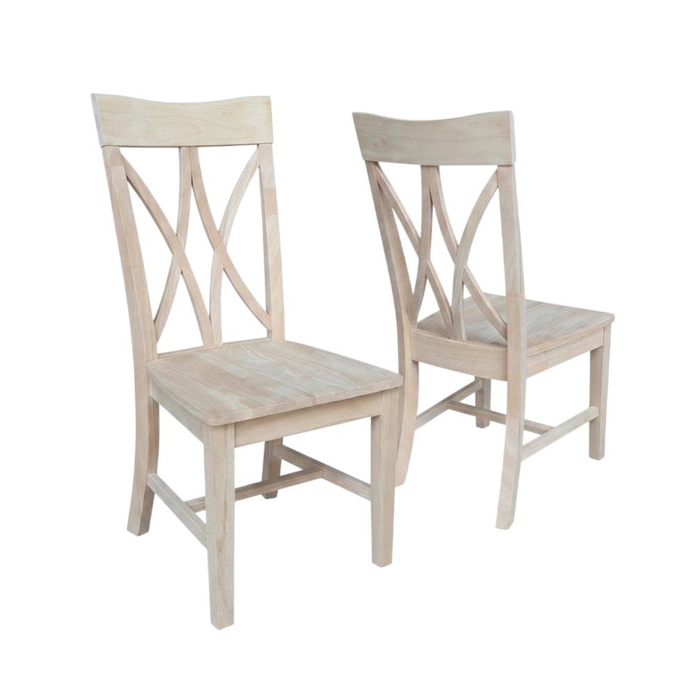 Parawood Traditional Wooden Dining Chairs for Kitchen Table, Unfinished. Picture 1