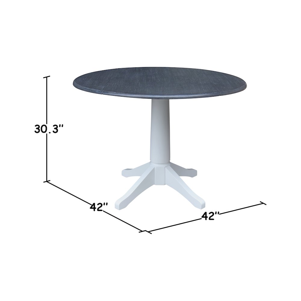 42 In Round dual drop Leaf Pedestal Table - 30.3 "H. Picture 6