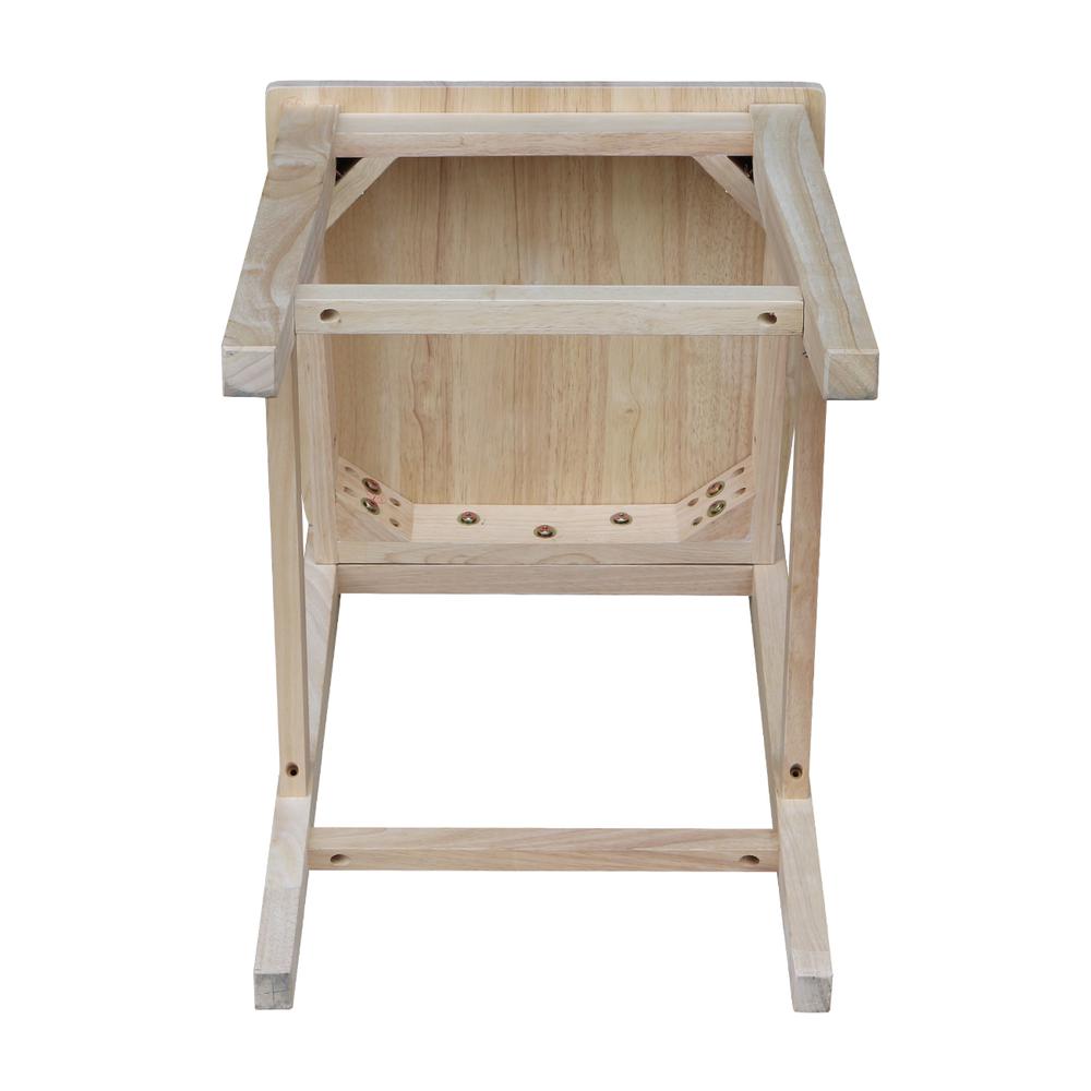 Aspen Counter height Panel Stool - 24" Seat Height, Unfinished. Picture 3