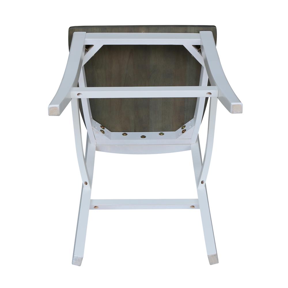 Verona Counter height Stool - 24" Seat Height, White/Heather gray. Picture 3