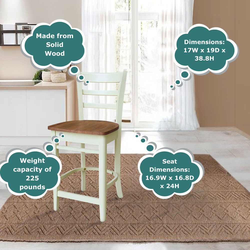 Emily Counter Height Stool - 24" Seat Height. Picture 9