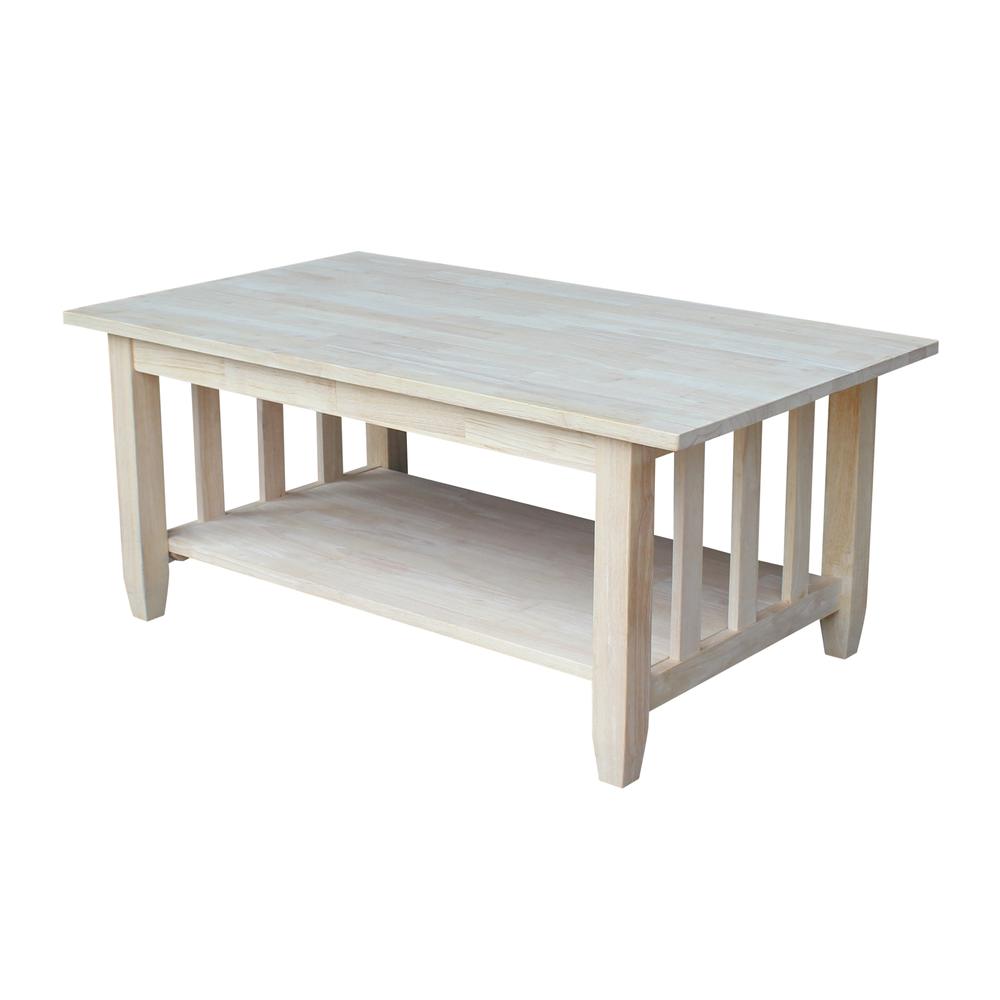 Mission Tall Coffee Table , Unfinished. Picture 1