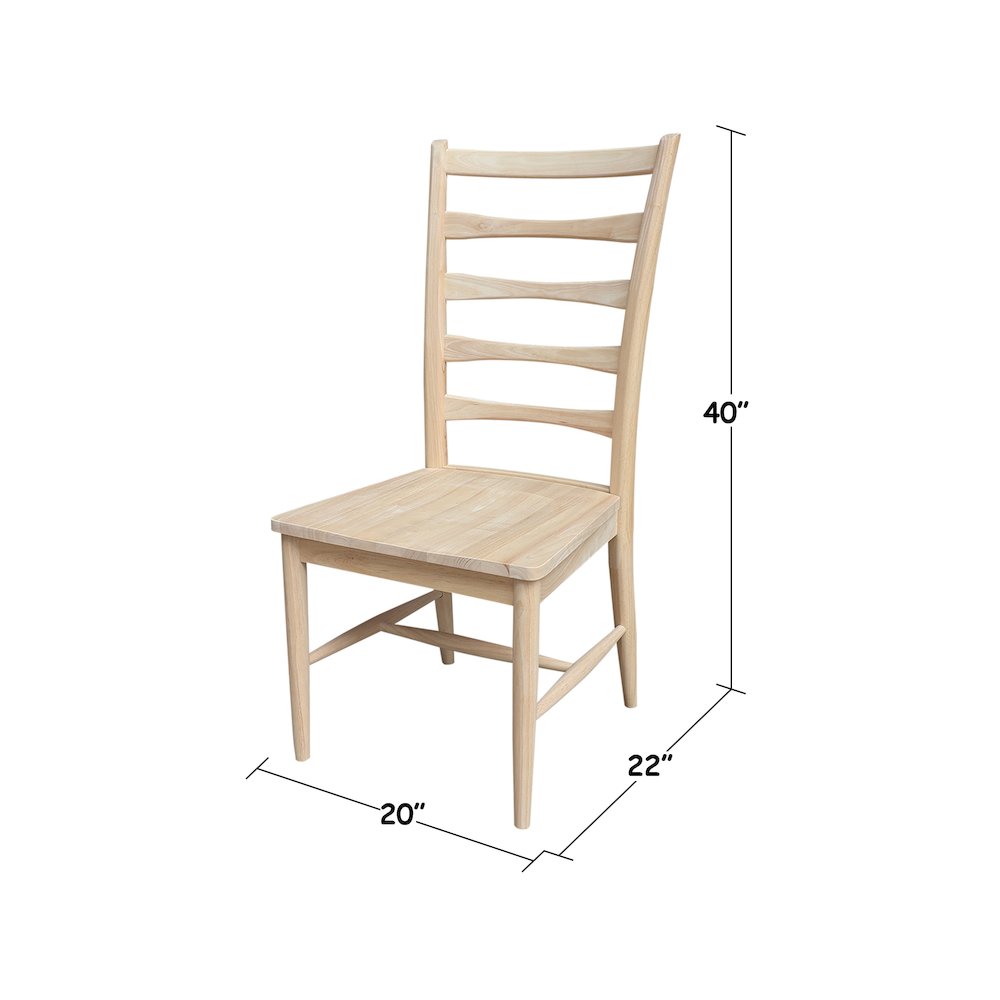 Set of Two Solid Wood Haven Dining Chairs, Unfinished. Picture 10