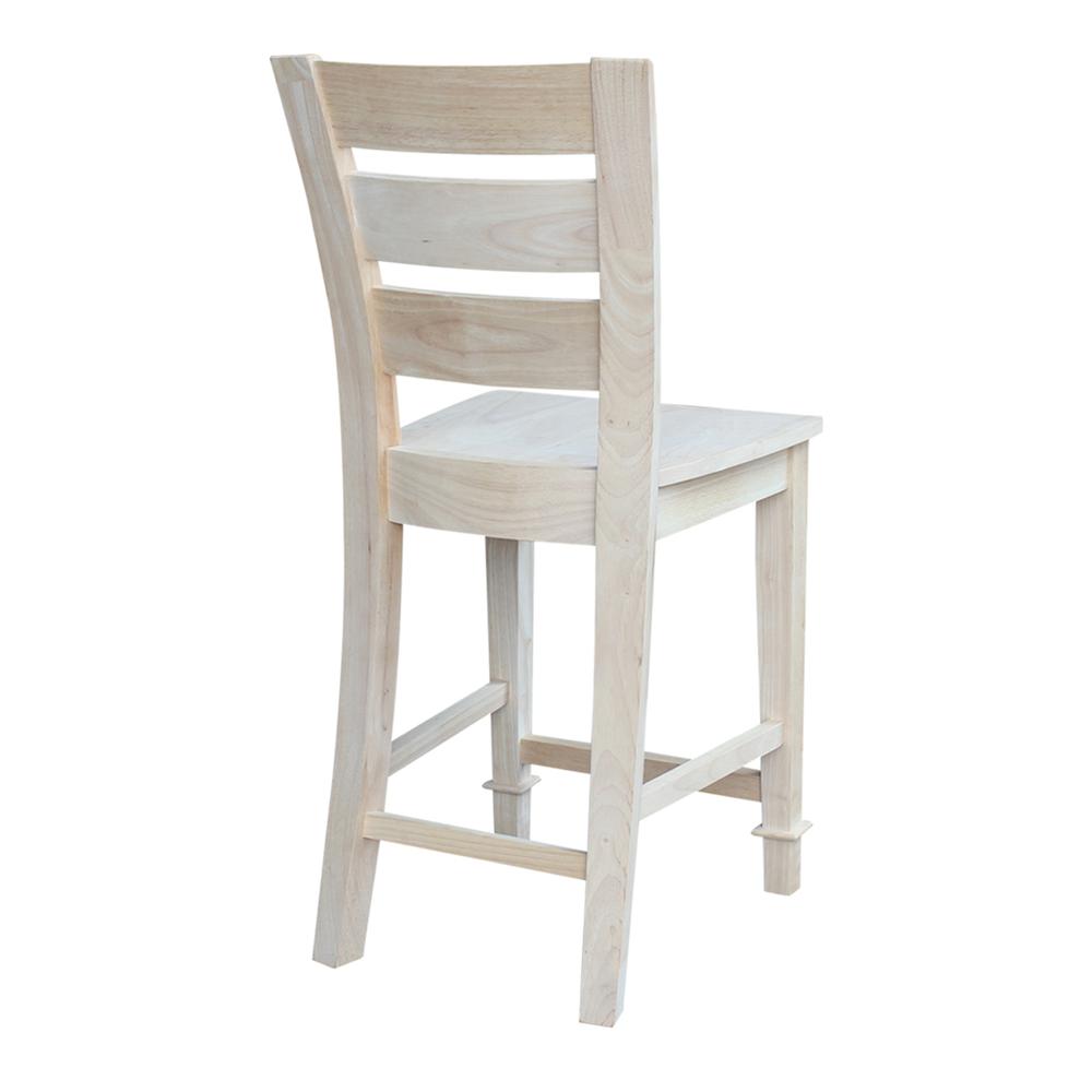Tuscany Counter height Stool - 24" Seat Height, Unfinished. Picture 8