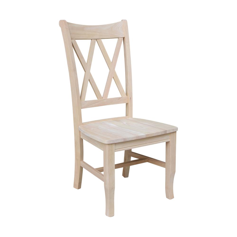 Set of Two Double X-Back Chairs, Unfinished. Picture 9
