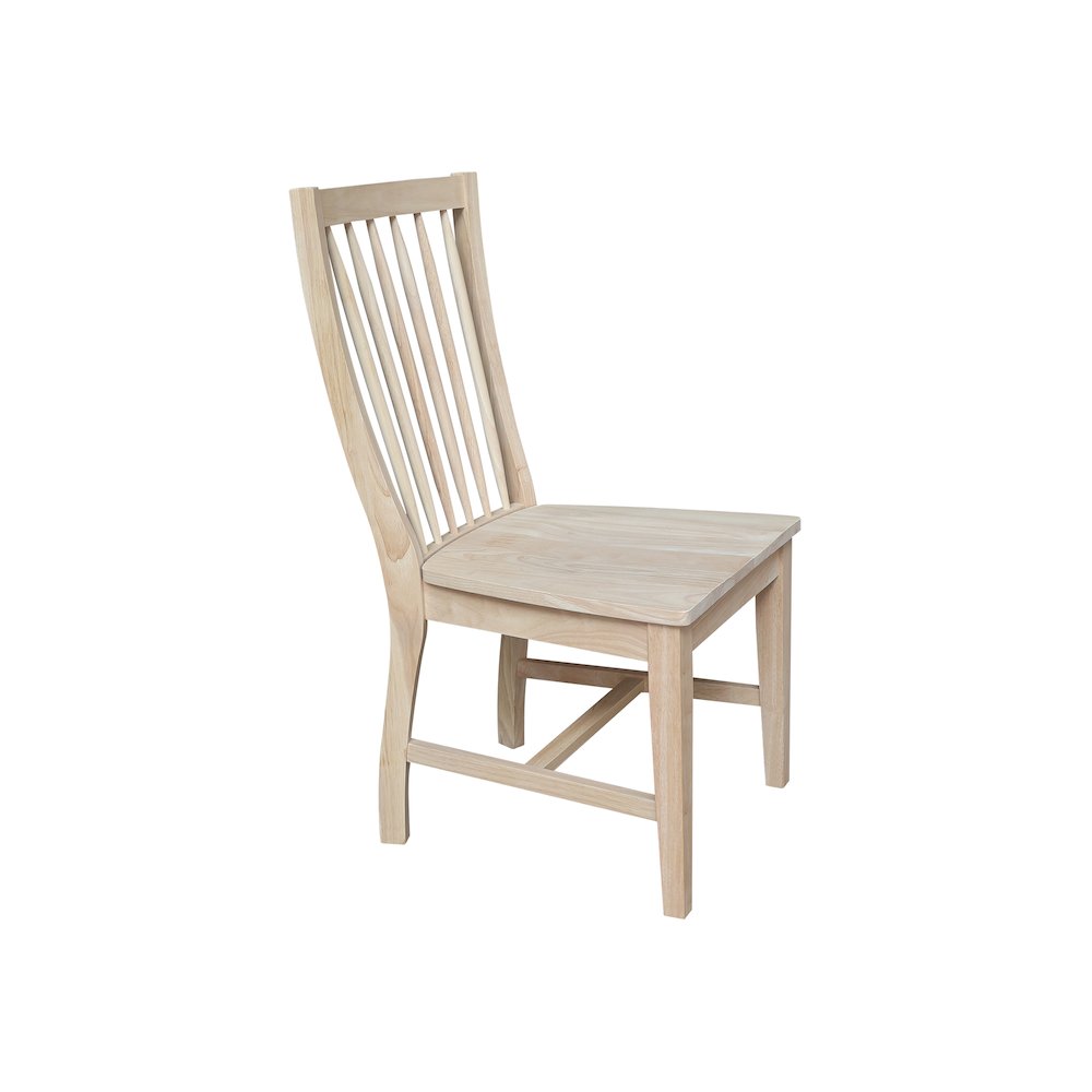 Set of Two Solid Wood Audrey Dining Chairs, Unfinished. Picture 7