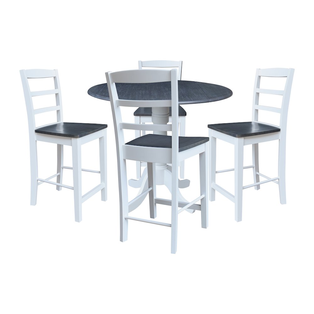 42" Round Pedestal Table with Four Counter Height Stools. Picture 4