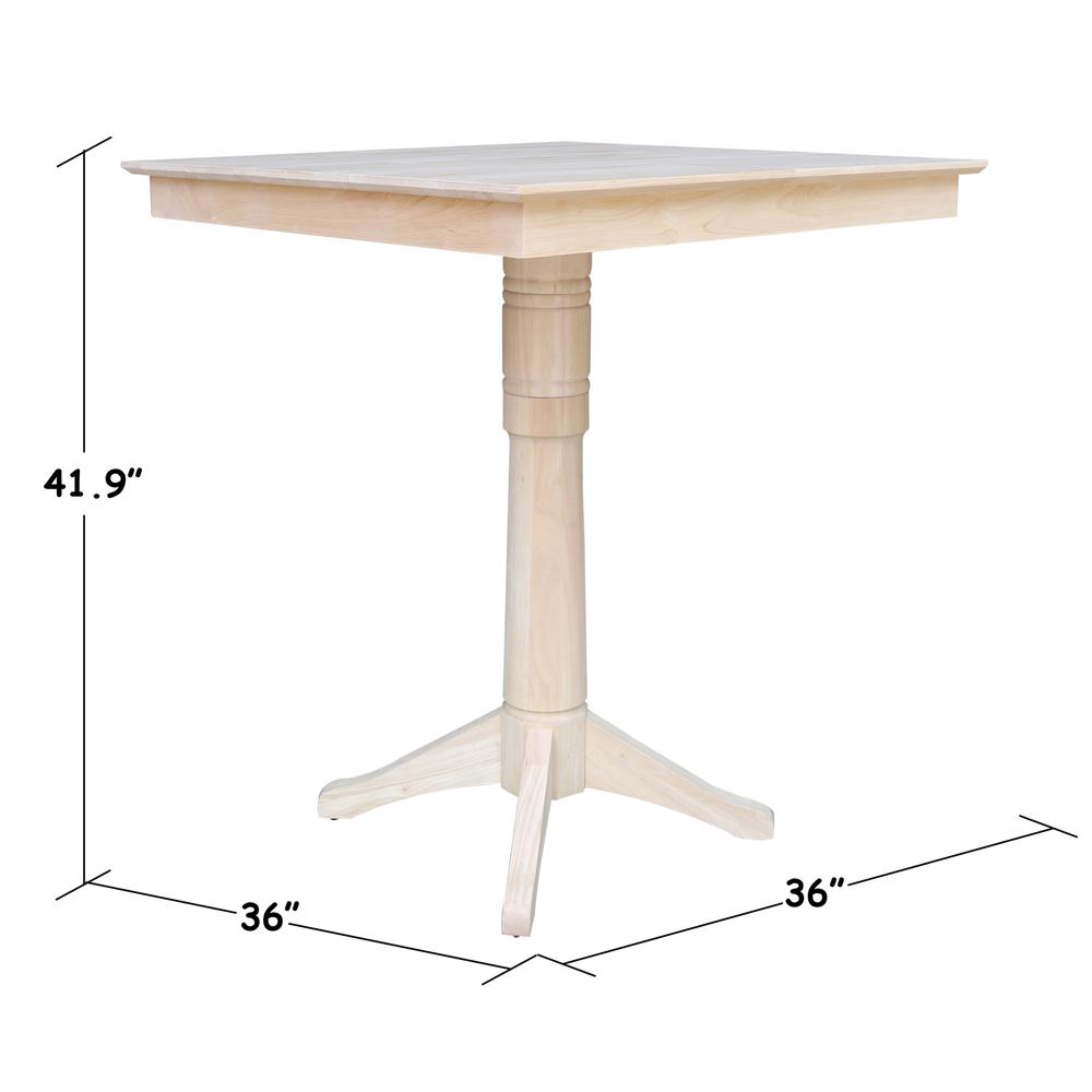36" x 36" Square Top Pedestal Table - 41.9"H. Picture 4