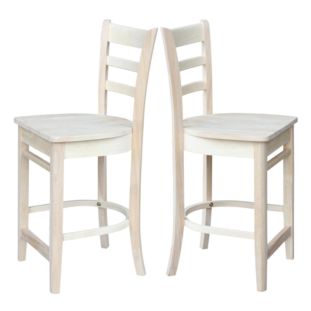 Emily Counter height Stool - 24" Seat Height, Unfinished. Picture 5