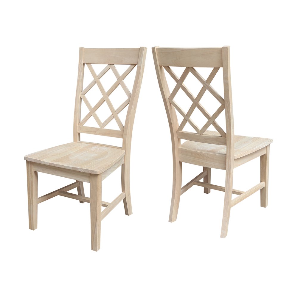 Set of Two Solid Wood Dining Chairs, Unfinished. Picture 5