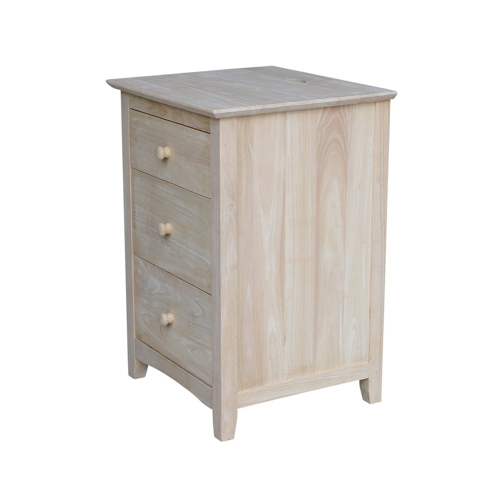 3-Drawer Nightstand with Power Outlets & USB, Ready to Finish Bedside Chest. Picture 4