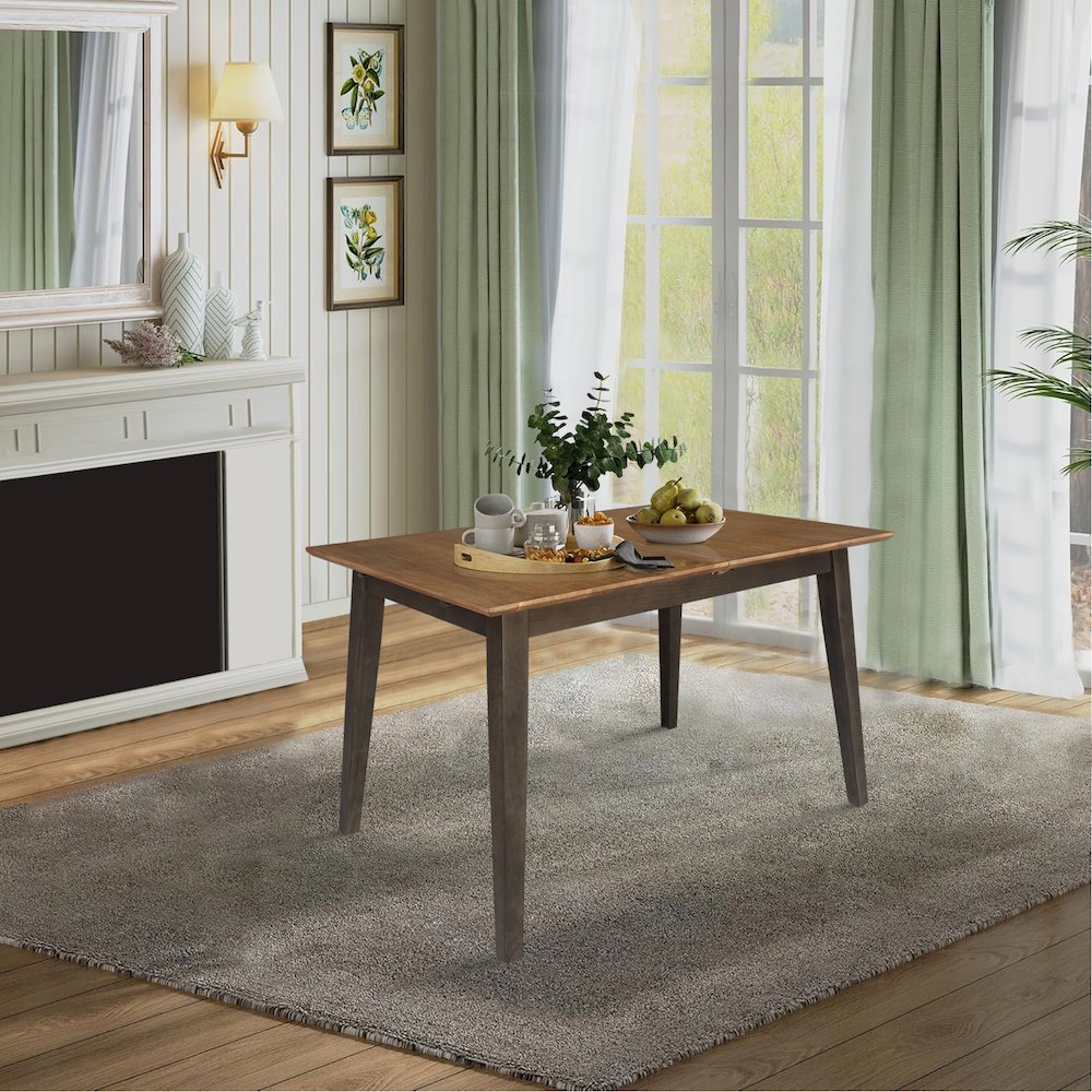 60" Butterfly Extension Dining Table, Modern Industrial Dining Table. Picture 3