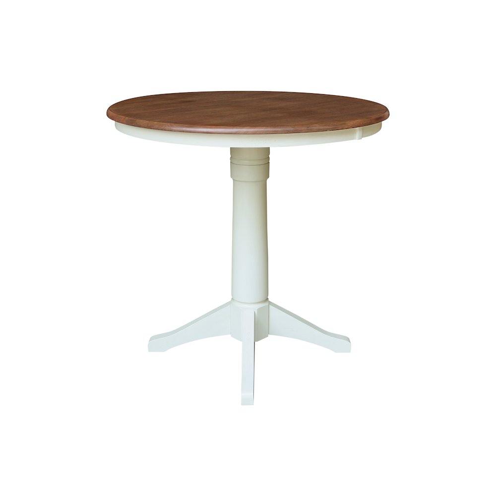 36" Round Top Pedestal Dining Table - 35.9" Height. Picture 2