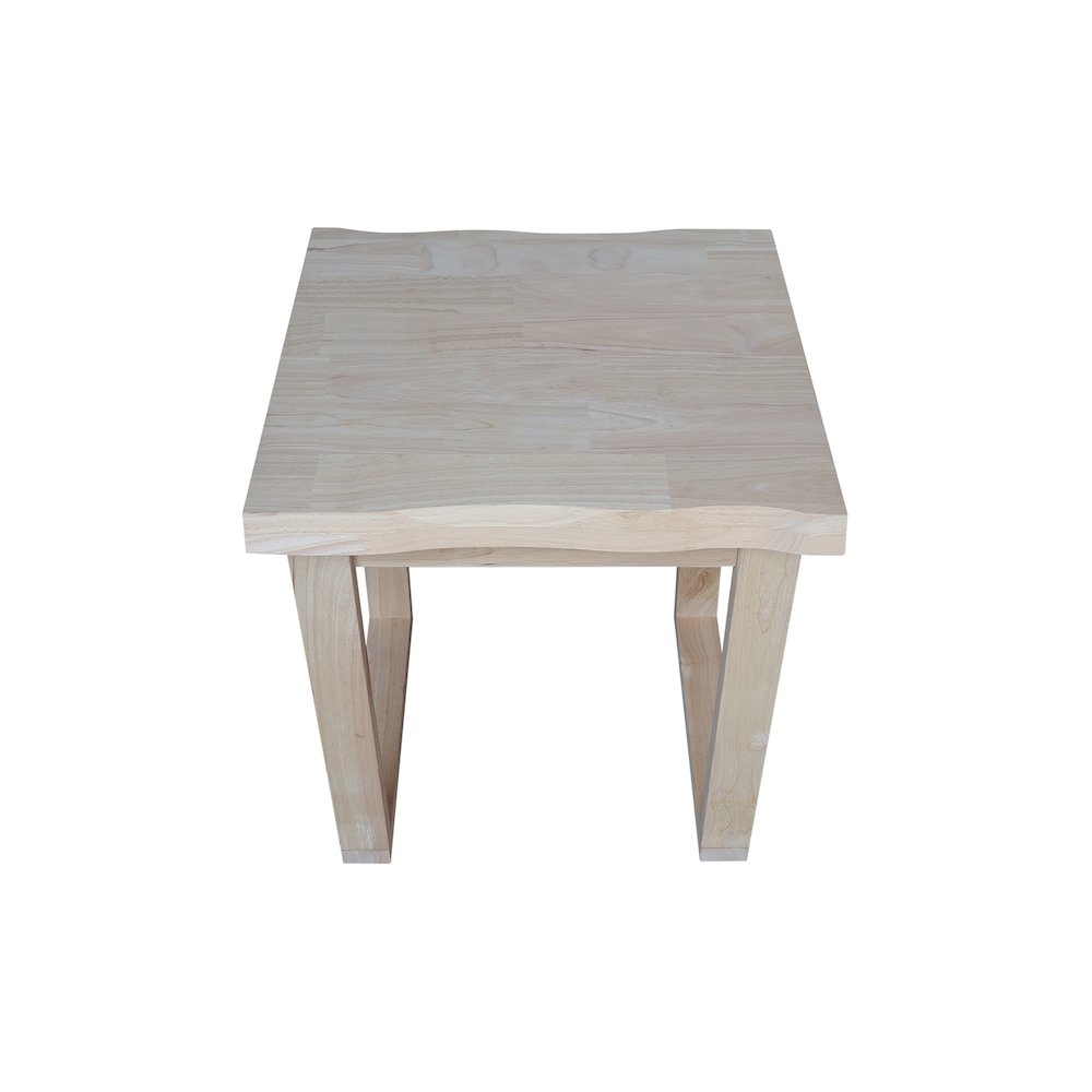 Live Edge Solid Wood End Table, Unfinished. Picture 5