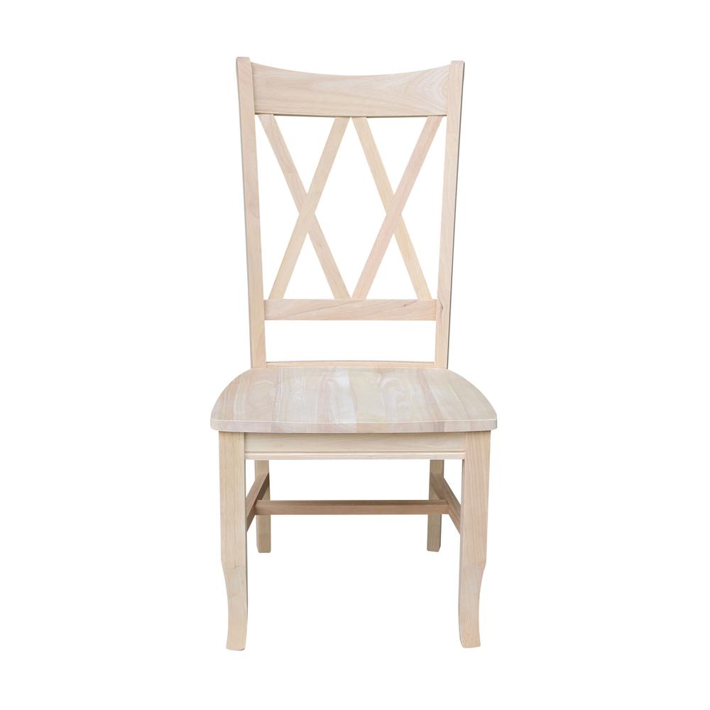 Set of Two Double X-Back Chairs, Unfinished. Picture 5