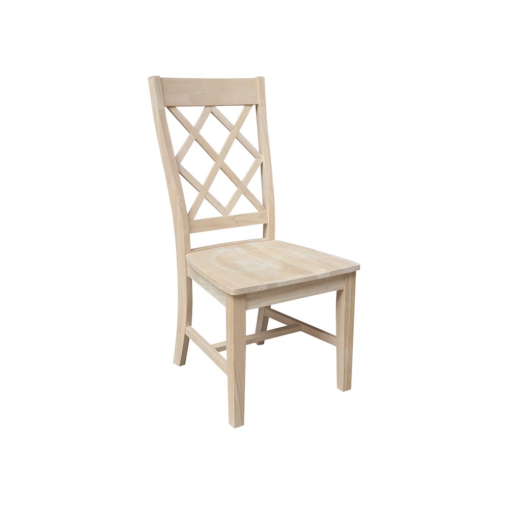 Set of Two Solid Wood Dining Chairs, Unfinished. Picture 3