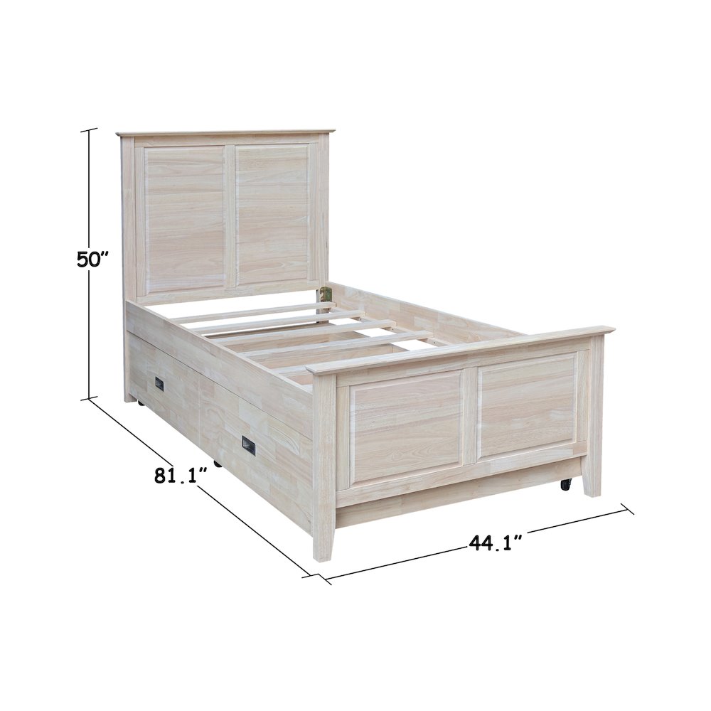 Heritage Solid Wood Twin Trundle Bed. Picture 2