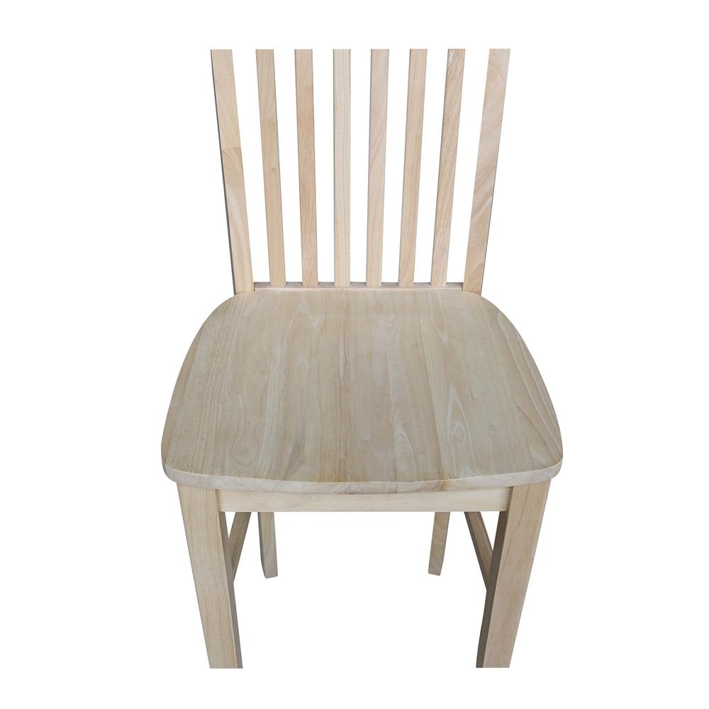 Mission Bar height Stool - 30" Seat Height , Unfinished. Picture 2