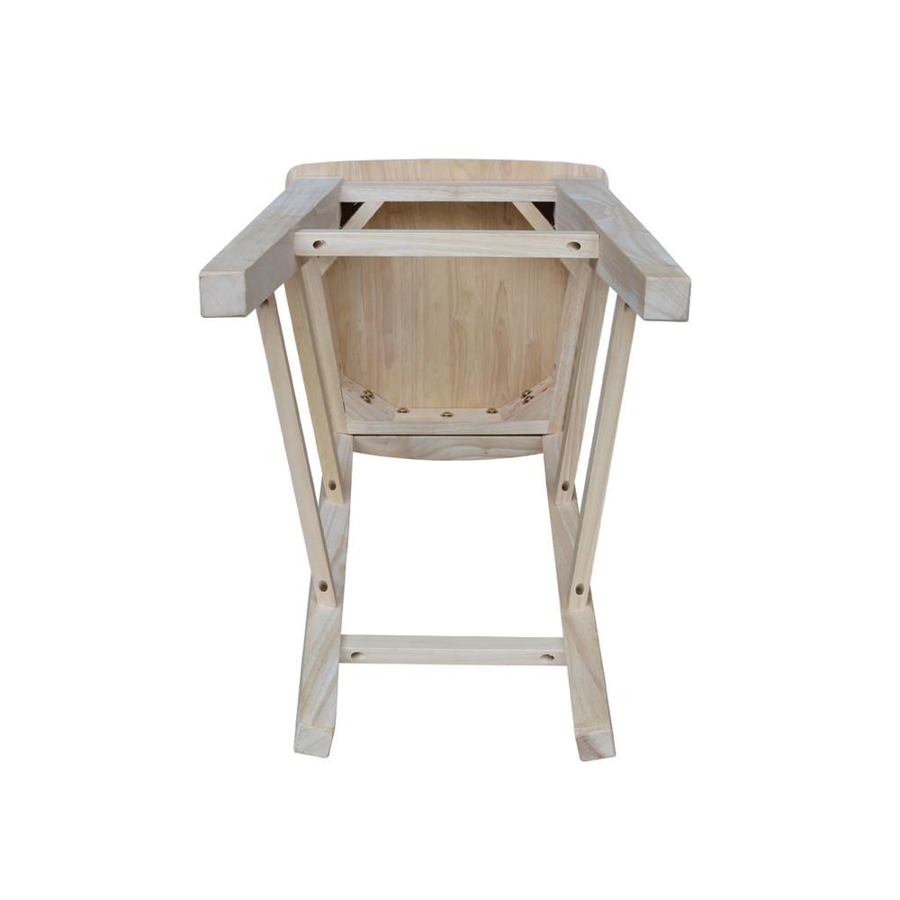 Canyon Collection Solid Back Bar height Stool - 30" Seat Height, Unfinished. Picture 4