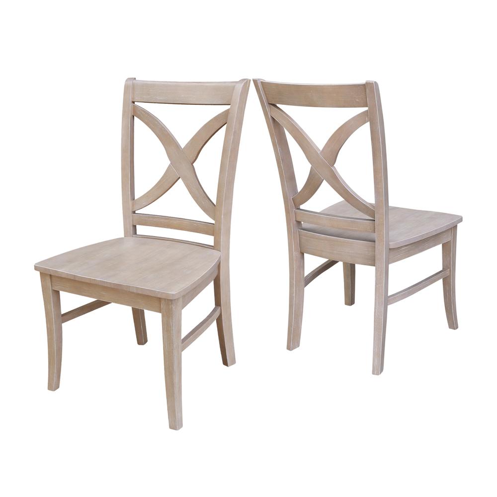 Set of Two Cosmo Chairs, Washed Finish, Washed Gray Taupe. Picture 5
