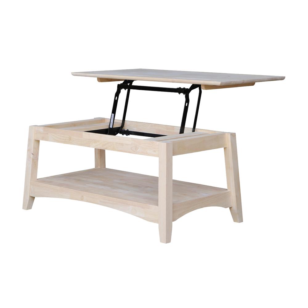 Bombay Tall Coffee Table-Includes Lift Top, Unfinished. Picture 6